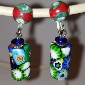 Barclay Millefiori signed earings screwbacks